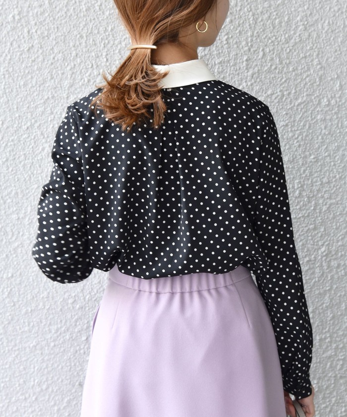 SHIPS any: 〈ウォッシャブル〉ジョーゼット ポイントカラー ブラウス セール】SHIPS any: 〈ウォッシャブル〉ジョーゼット ポイント