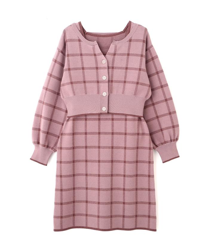JILL STUART ジャガードニットセットアップ セール 30%OFF】チェックジャガードニットセットアップ WEB限定