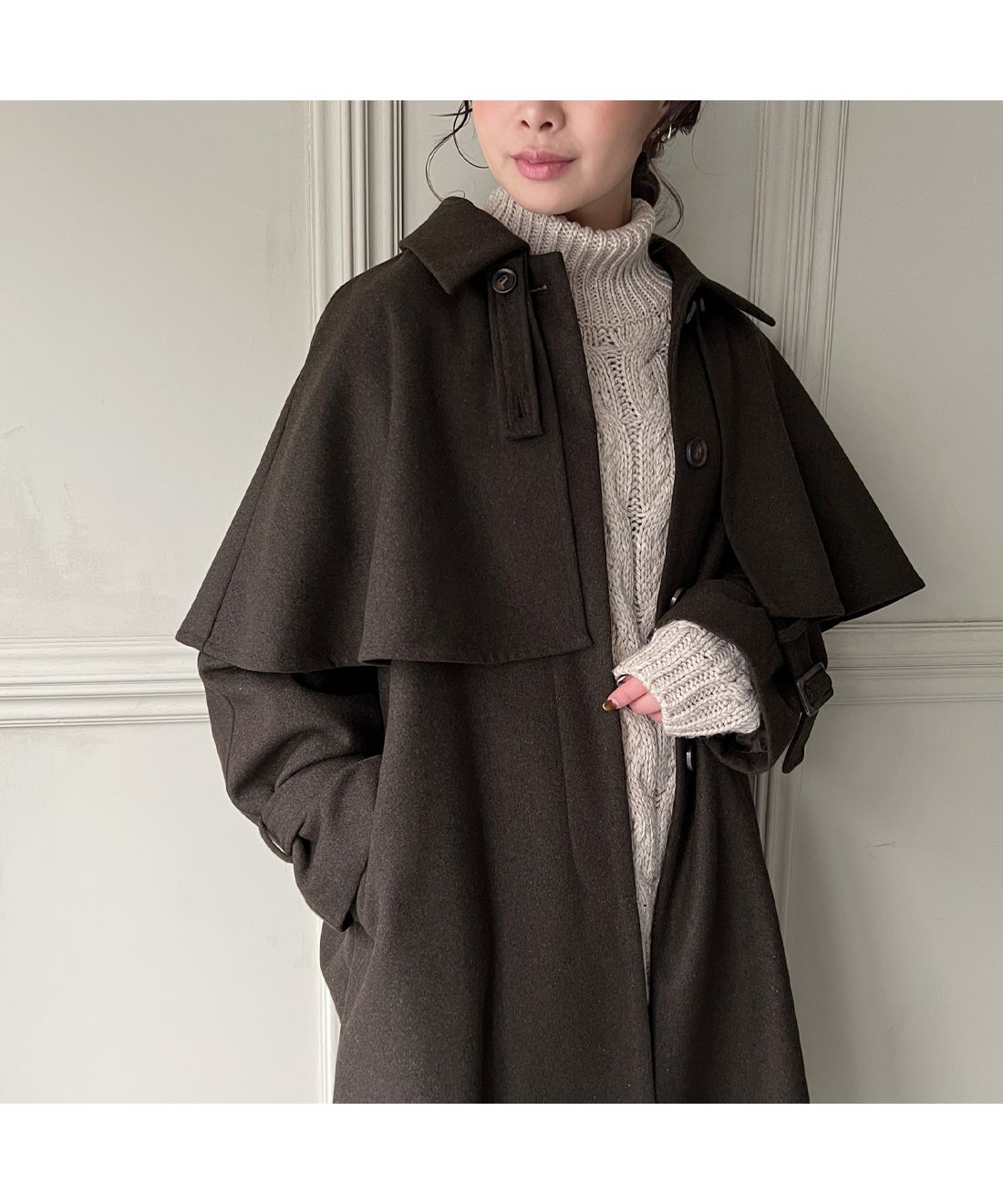 セール59%OFF】ジュノア JUNOAH 2wayステンカラーケープコート セール59%OFF】ジュノア JUNOAH 2wayステンカラーケープコート