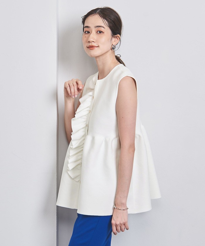UNITED ARROWS フリル ニットベスト ジレ 黒 ブラック | www.rayblaze.com