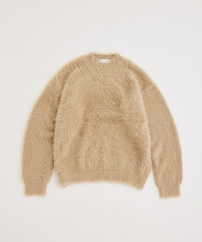 ADAM ET ROPE' オーバーサイズ ナイロンファー ニット プルオーバー ADAM ET ROPE'（アダムエロペ）の「オーバーサイズ ナイロン