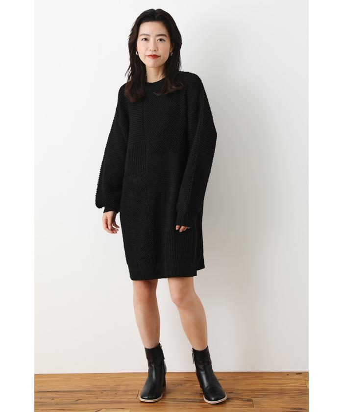 セール 50%OFF】ループミックスニットワンピース(505076308 セール 50%OFF】ループミックスニットワンピース(505076308