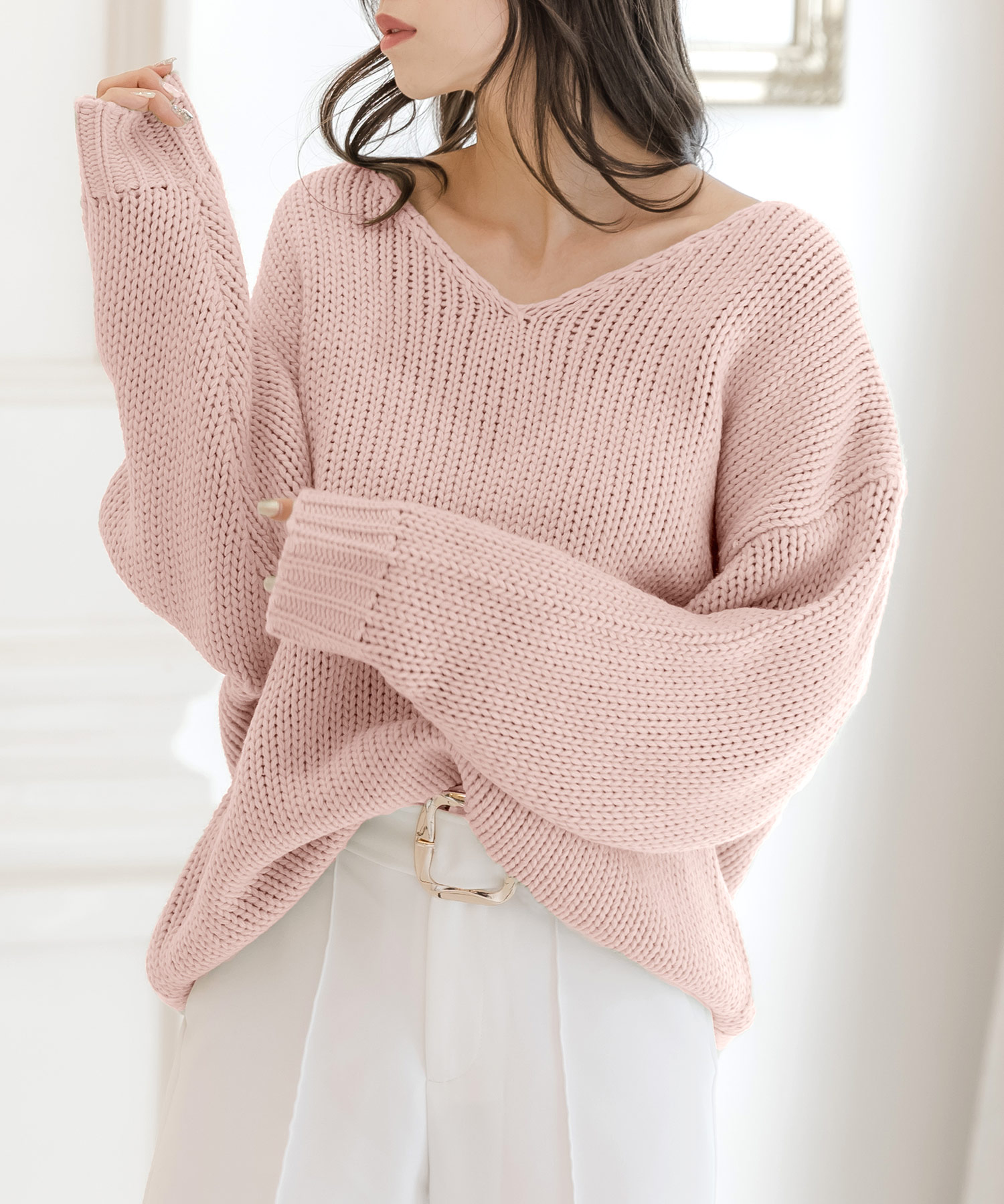 ジュリアブティック JULIA BOUTIQUE フラワー柄シャギータッチニットトップス/23553 （Pink） ジュリアブティック JULIA BOUTIQUE フラワー柄シャギータッチ