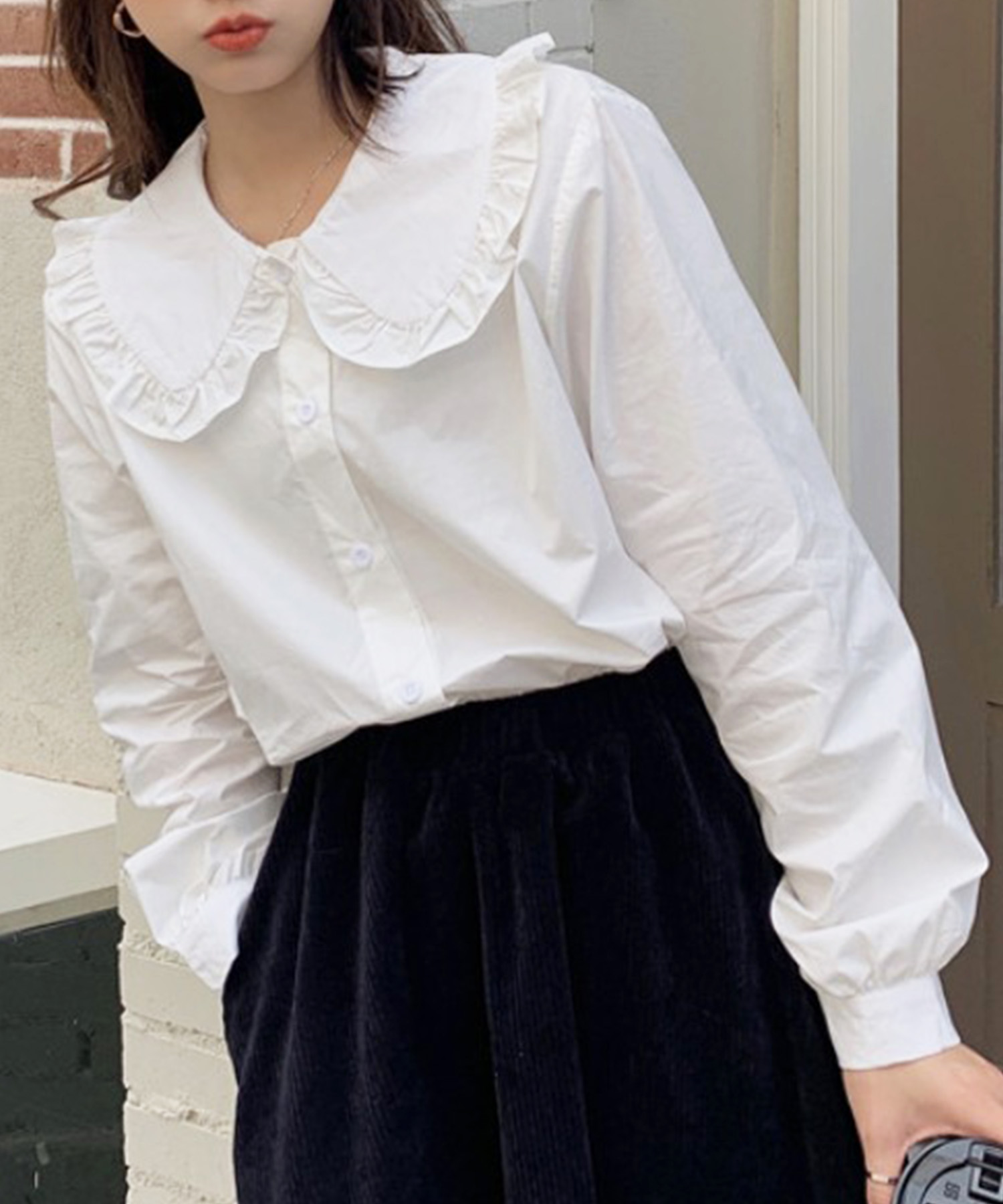 セール】ショップニコニコ ShopNikoNiko フリル襟 ビックカラー