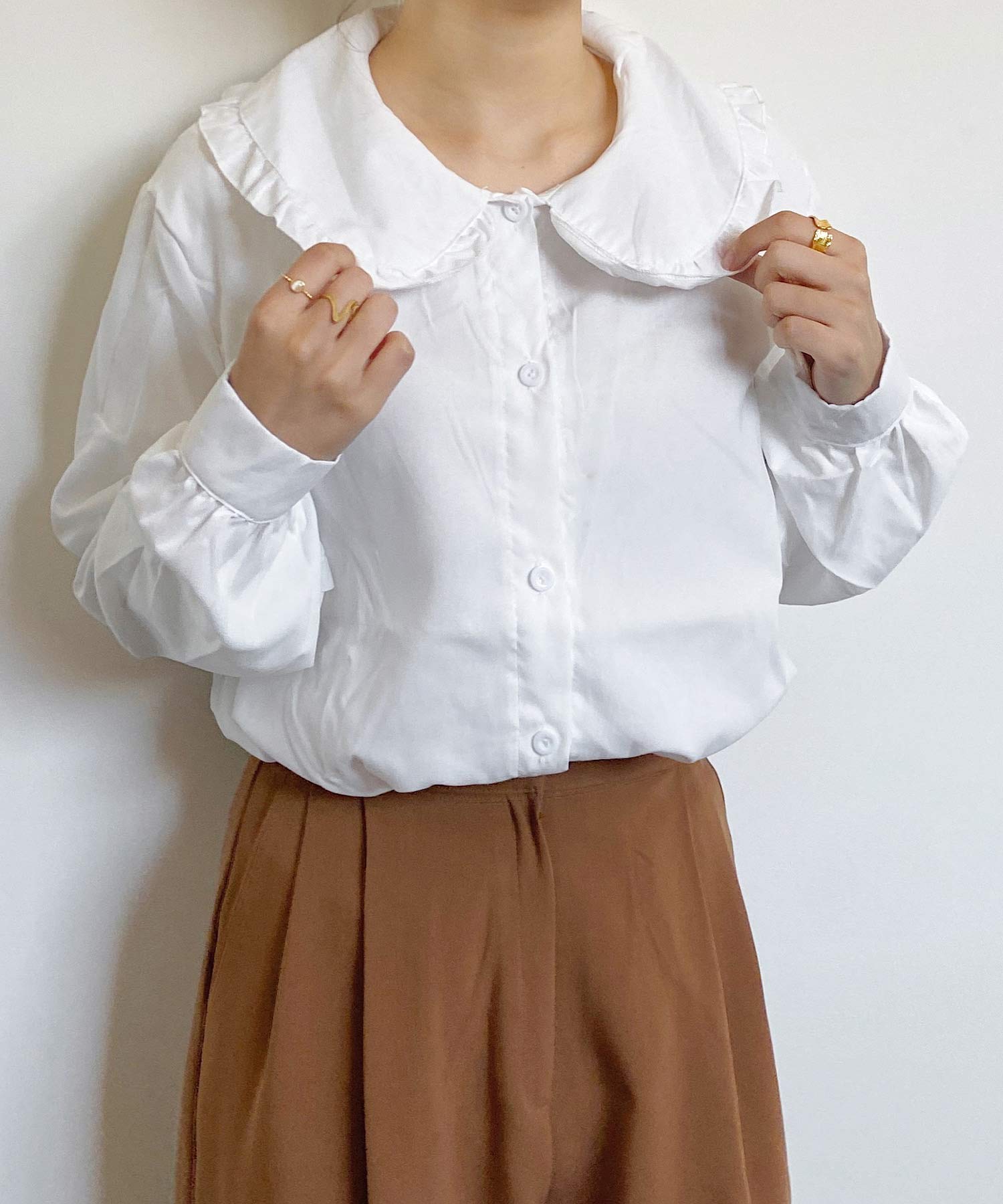 セール】ショップニコニコ ShopNikoNiko フリル襟 ビックカラー