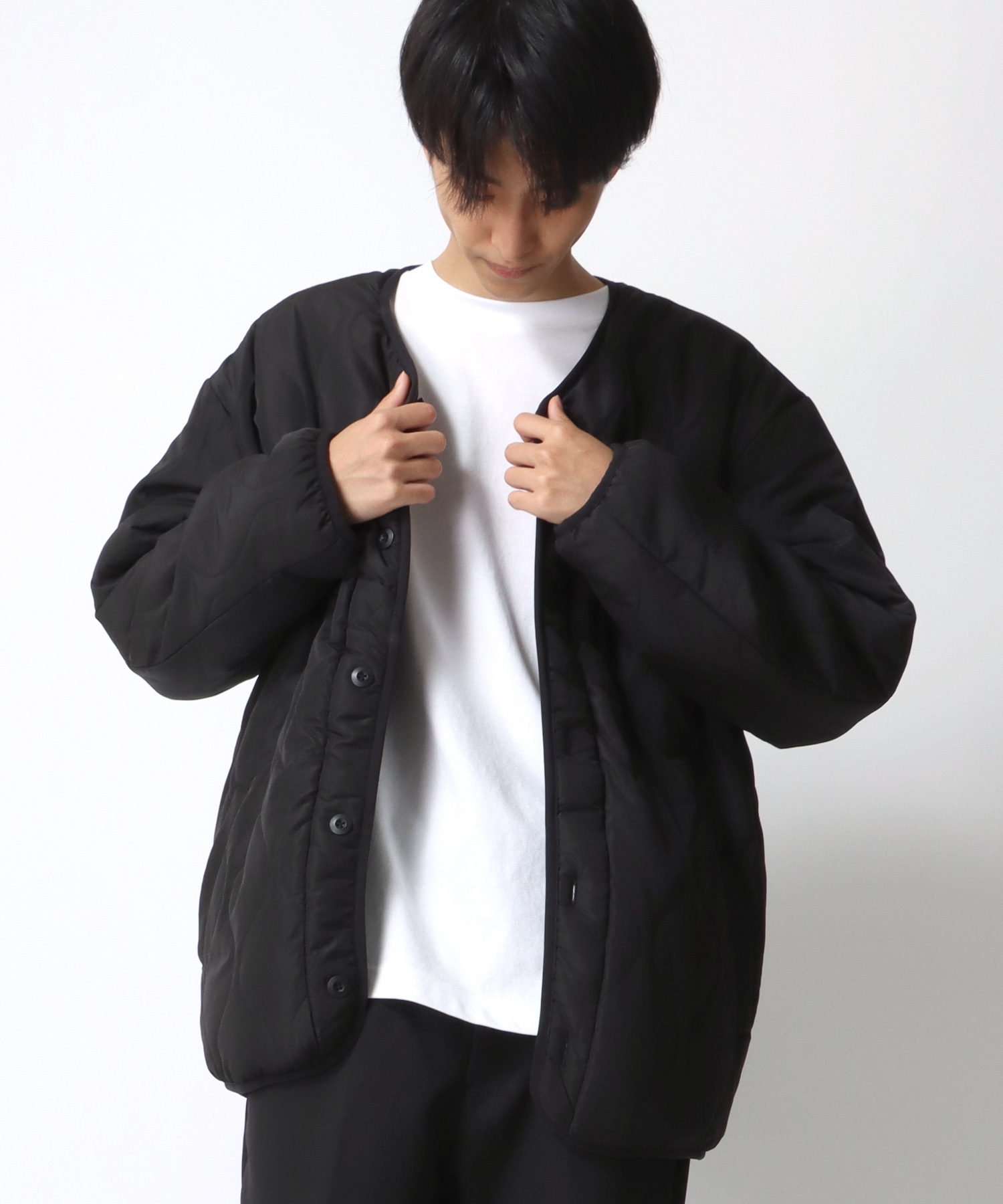 極美品✨ナル　NARU  ダウンベスト　リバーシブル　キルティング　ブラック黒 PLST - プラステ リバーシブル ダウンベスト カモフラ柄