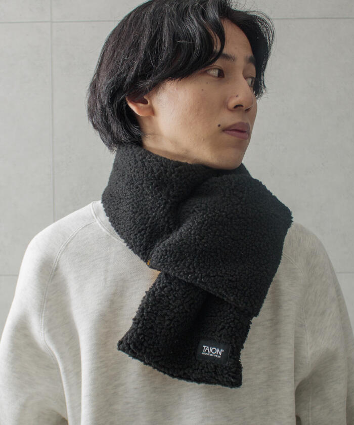 TAION/タイオン】GLOSTER別注 ボアリバーシブルマフラー ダウン