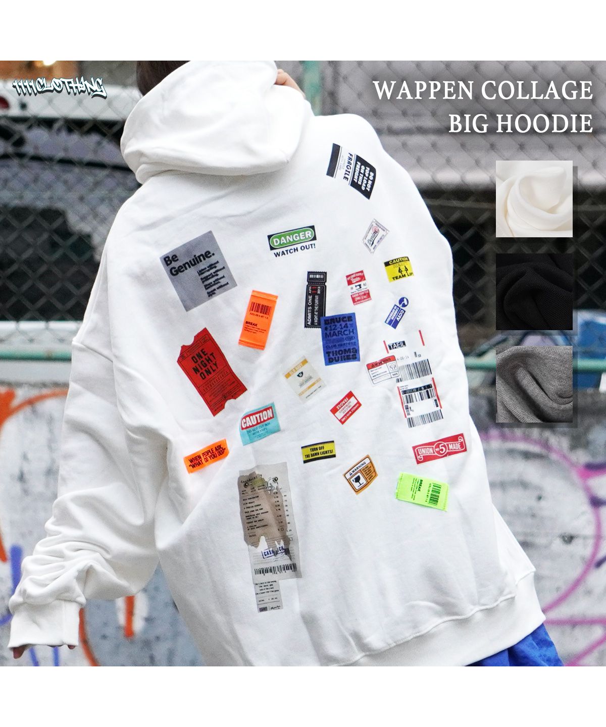 ワンフォークロージング 1111clothing オーバーサイズ パーカー