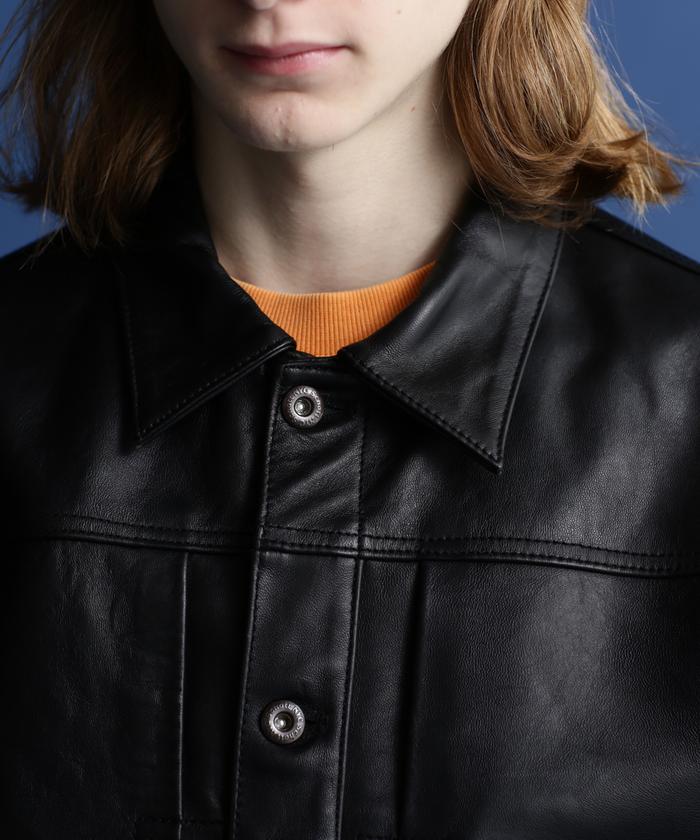 SHEEP LEATHER 1st TRACKER JACKET/シープレザー トラッカー