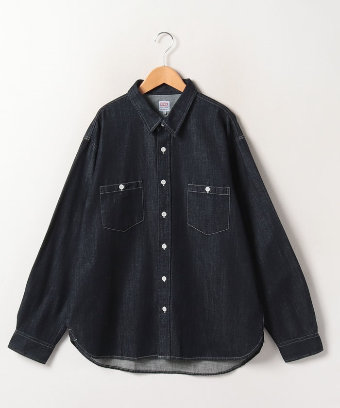 WEEKEND デニム　長袖シャツ 楽天市場】濃紺 80s 英国製 希少サイズ XS □ Lee Jeans 長袖