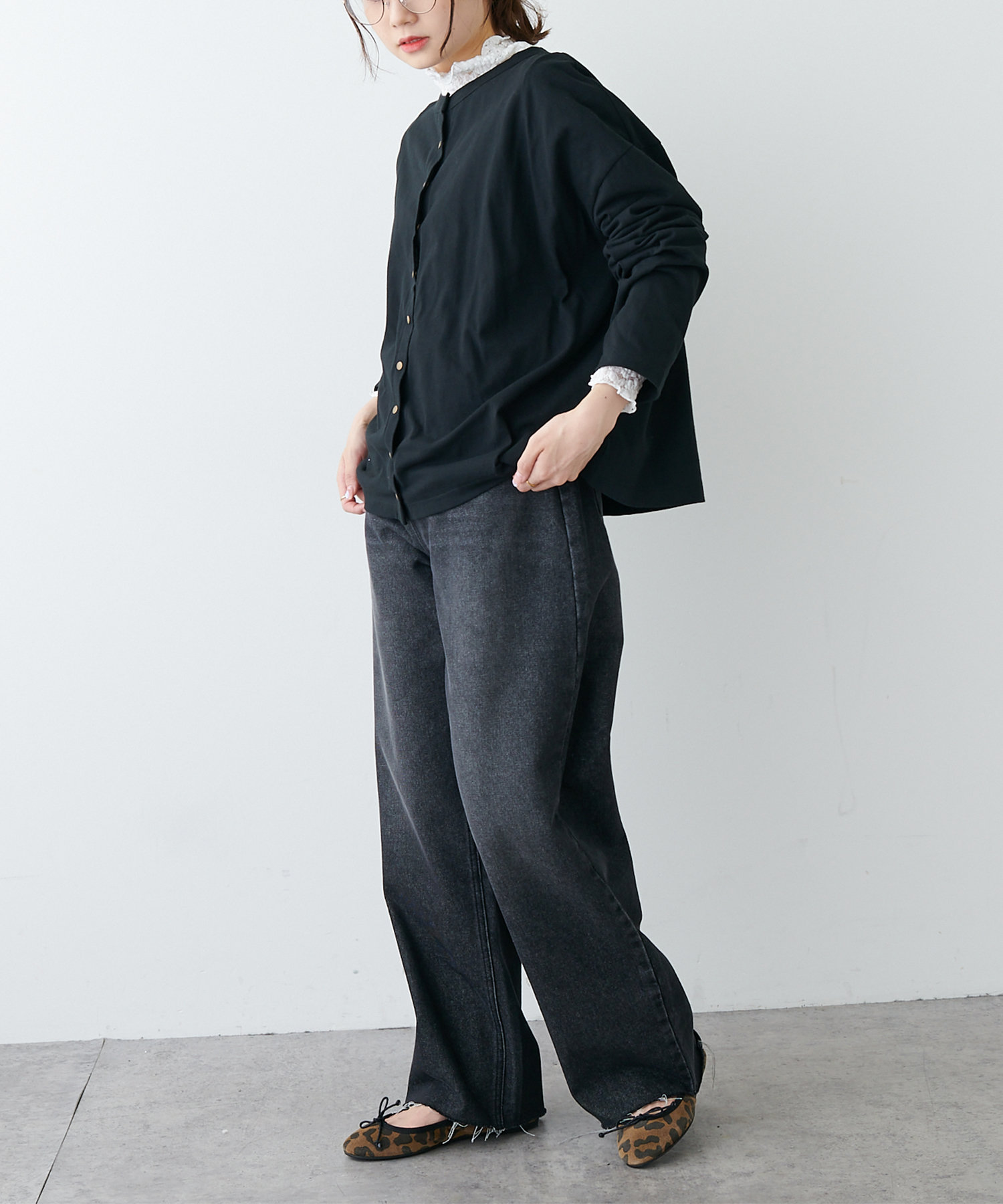 PUAL CE CIN オリーブ FREE 　配送無料 pual ce cin/【PUAL CE CIN】すかし柄パンツ｜NICE CLAUP/OLIVE