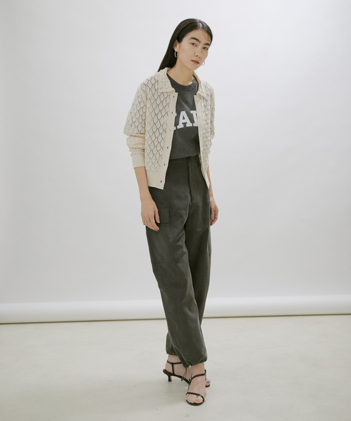 セール 30%OFF】【WEB限定】襟付き透かし編みカーディガン