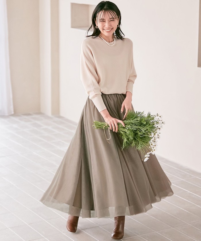 セール 20%OFF】【WEB限定/洗える】エアリーチュール スカート