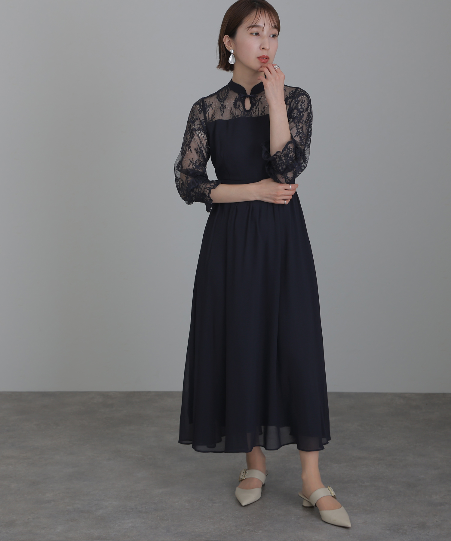 PourVous プールヴー 結婚式 お呼ばれ ドレス チャイナ風 セール20%OFF】プールヴー PourVous 結婚式パーティードレス