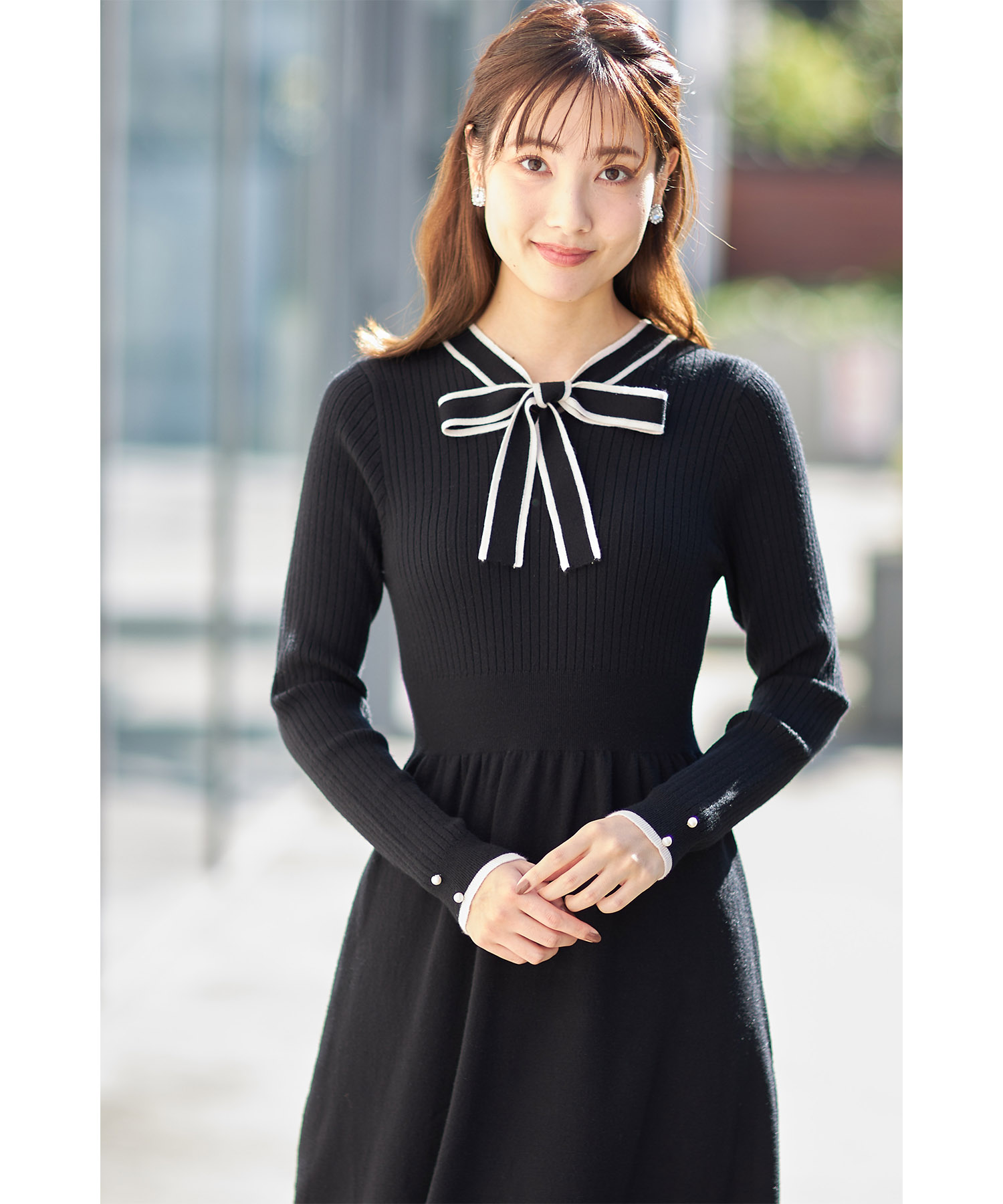 【美品】インゲボルグ ロングワンピース　帽子ホウキ柄 ベルト付き INGEBORG - インゲボルグセーラー風ロングワンピース花柄