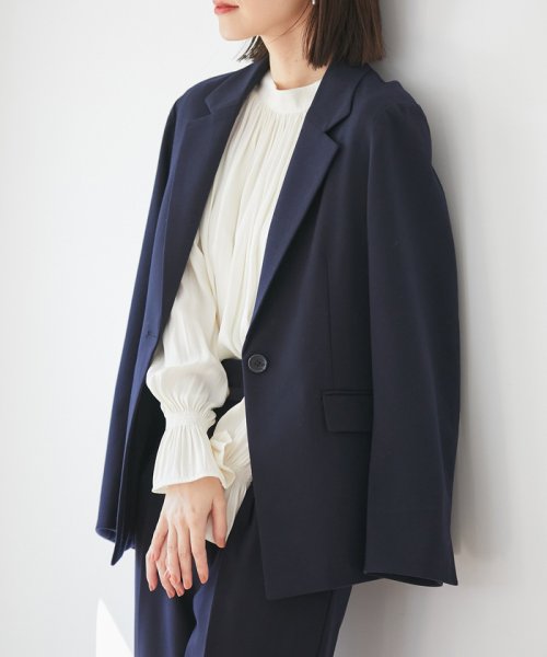 270days美ストレッチシリーズ】【WEB限定】シングルテーラードジャケット【セットアップ対応】(505094617) ビス(VIS) d fashion ノーリーズライト 上品 ウール シングル テーラードジャケット 黒 38