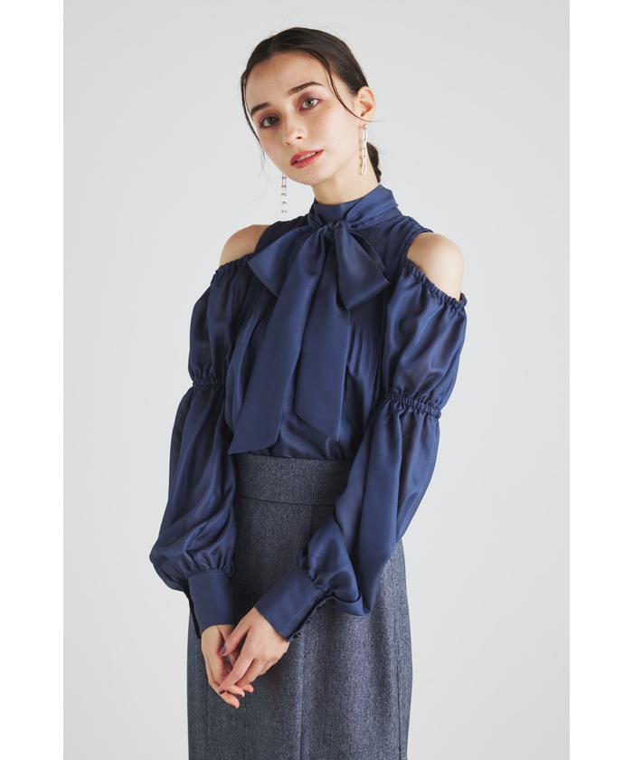 セール 40%OFF】オープンショルダープリーツTOP(505095428 セール 40%OFF】オープンショルダープリーツTOP(505095428