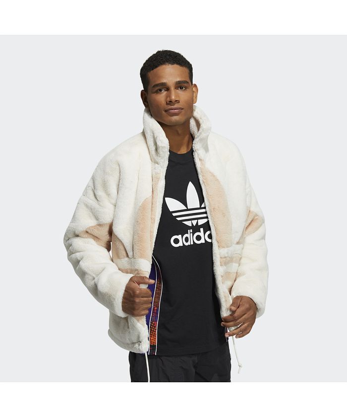 adidas フェイクファー パデッド ジャケット XL 定価16,500円