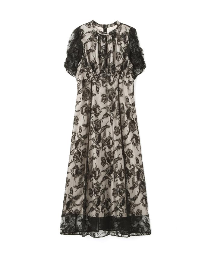 IENA✴︎イエナ✴︎シルク 総レース バイカラー ワンピース