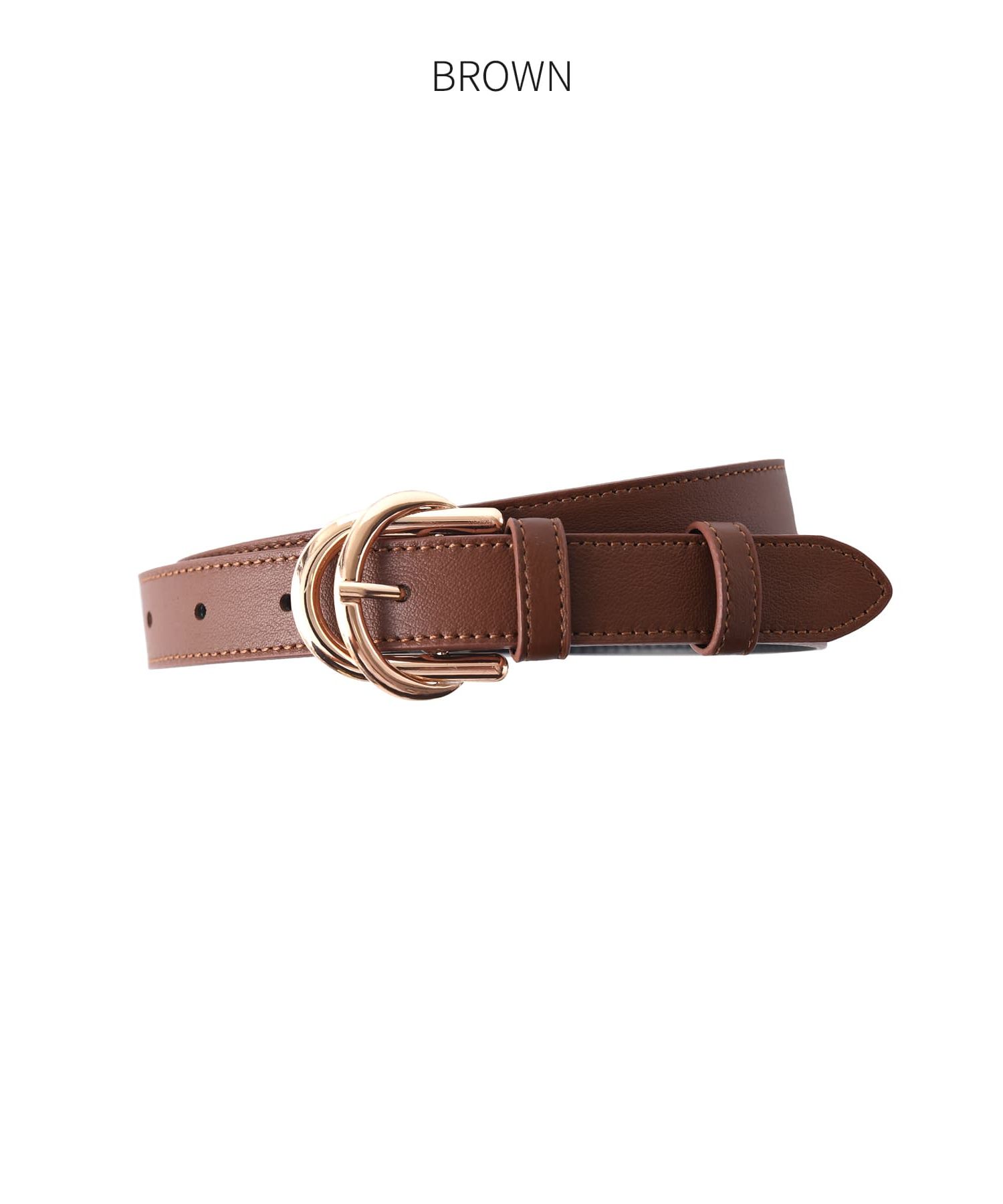 スタイルデリ STYLE DELI 20mmダブルリングレザーベルト／GD金具