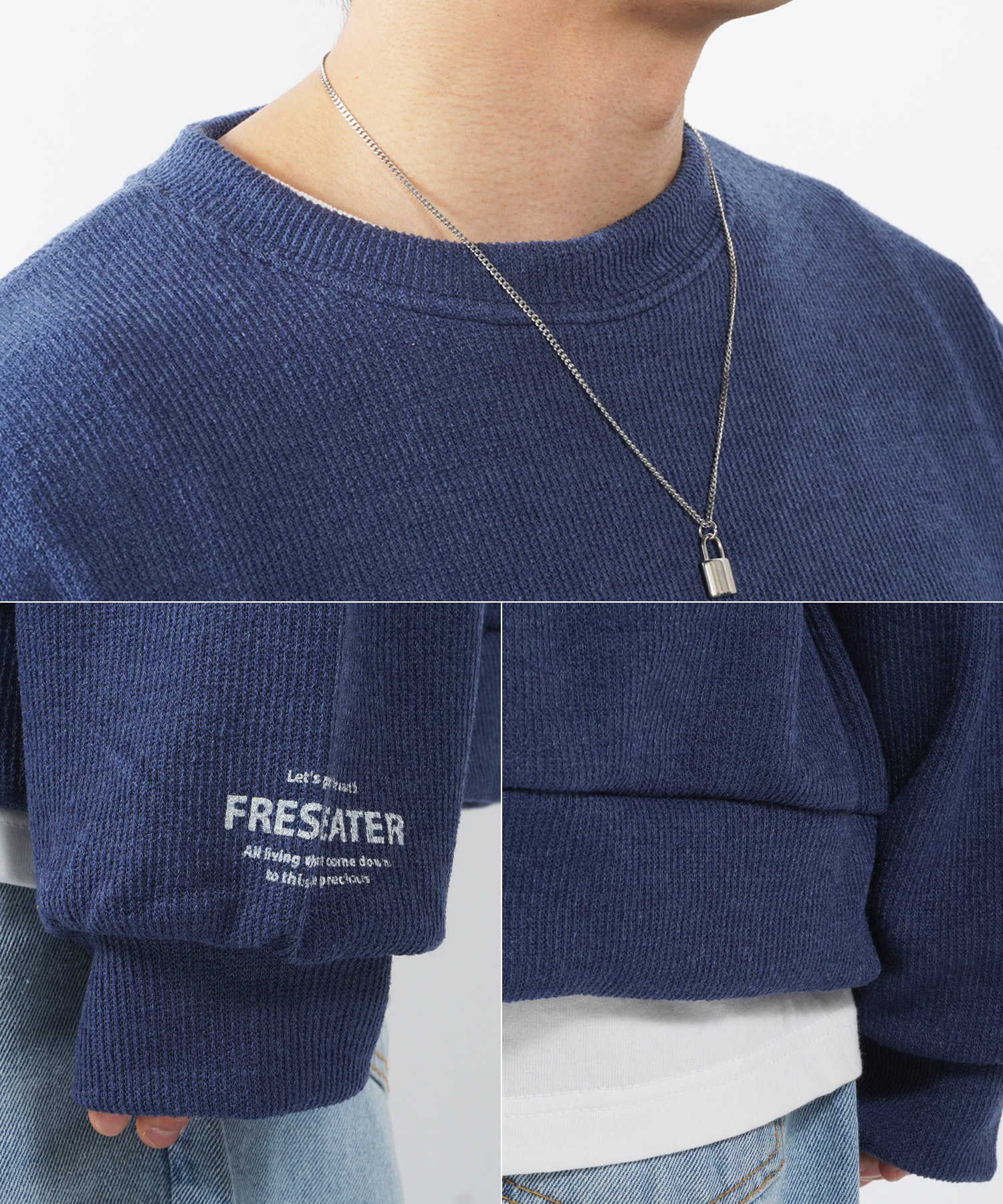 ワンフォークロージング 1111clothing クルーネック ニット ワンフォークロージング 1111clothing クルーネック ニット