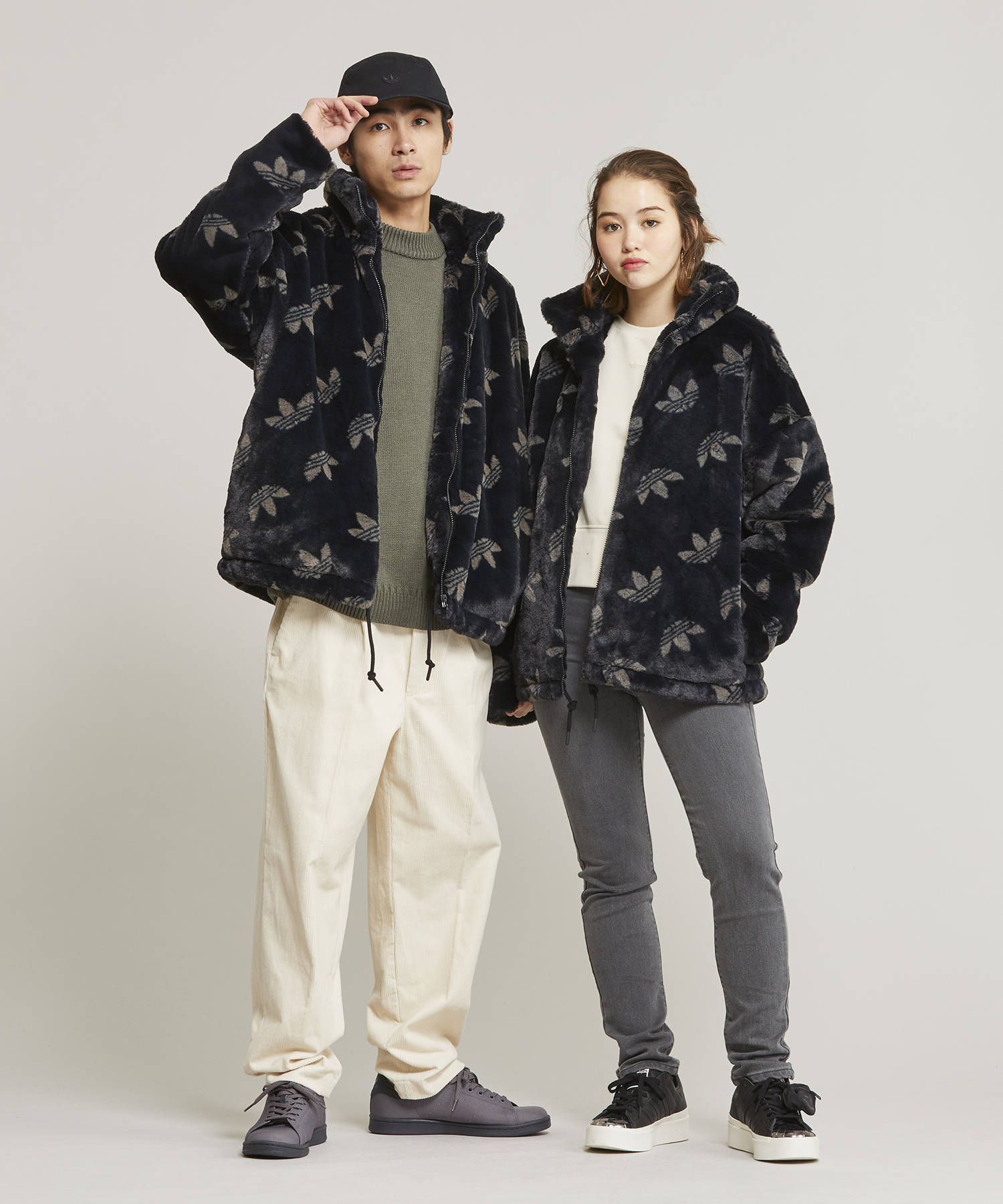 adidas フェイクファージャケット INI 着用 - 毛皮/ファーコート