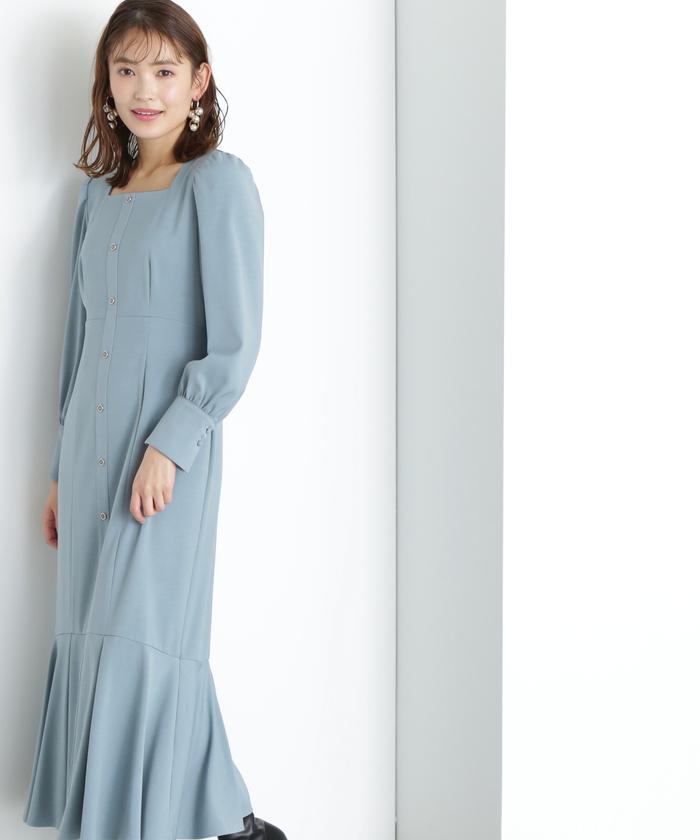 サイズ豊富◇Sea Level◇Essentialsスクエアーネックワンピース スクエアネックシアースリーブワンピース【洗濯機洗い可