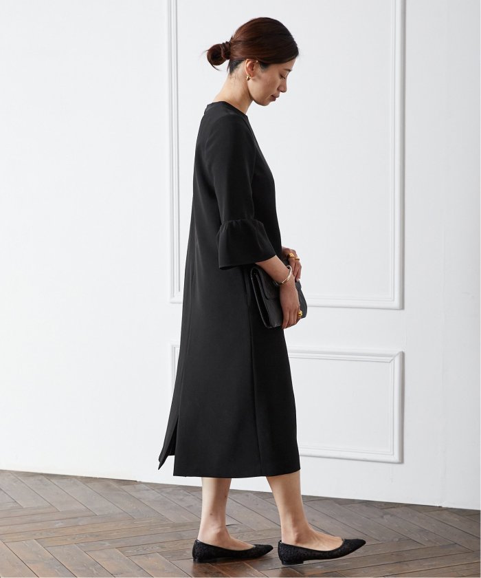 完売商品 TA/P平二重ロングナローワンピース ベージュ ロング
