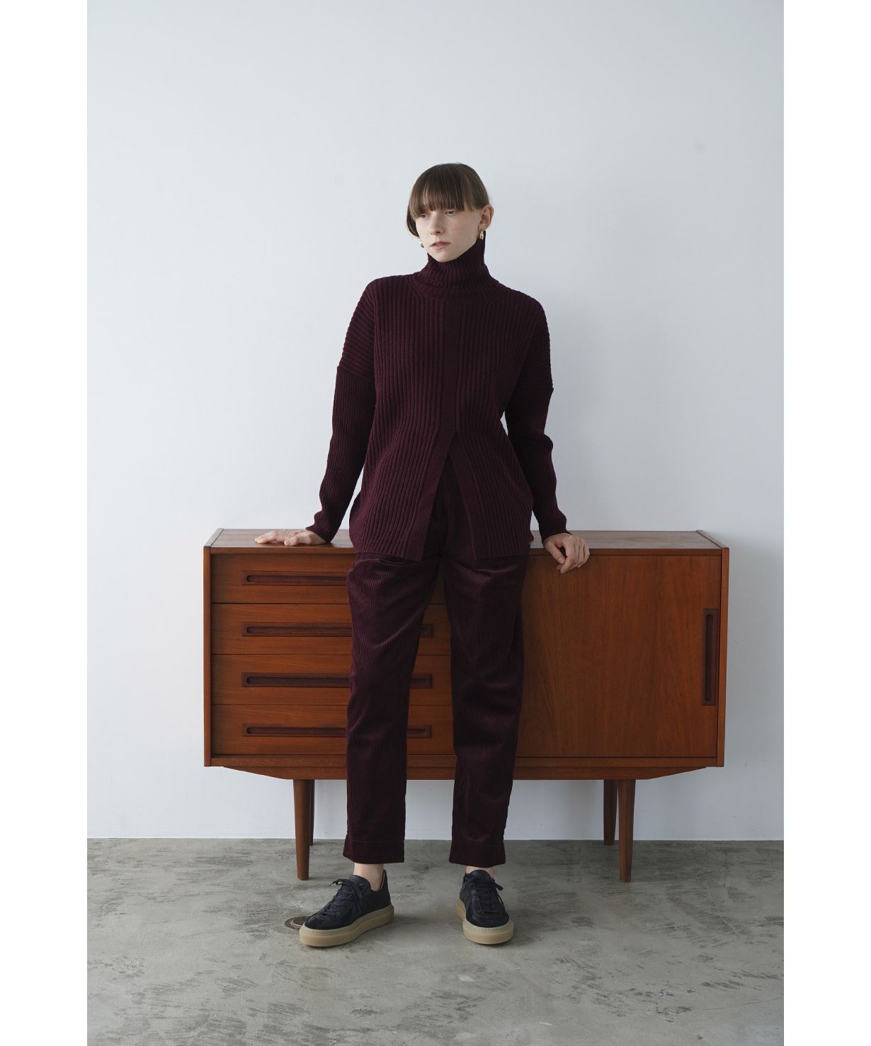 トップス CLANE DOUBLE FACE CENTER SLIT RIB KNIT CLANE - ダブルフェイス センター スリット リブ ニット