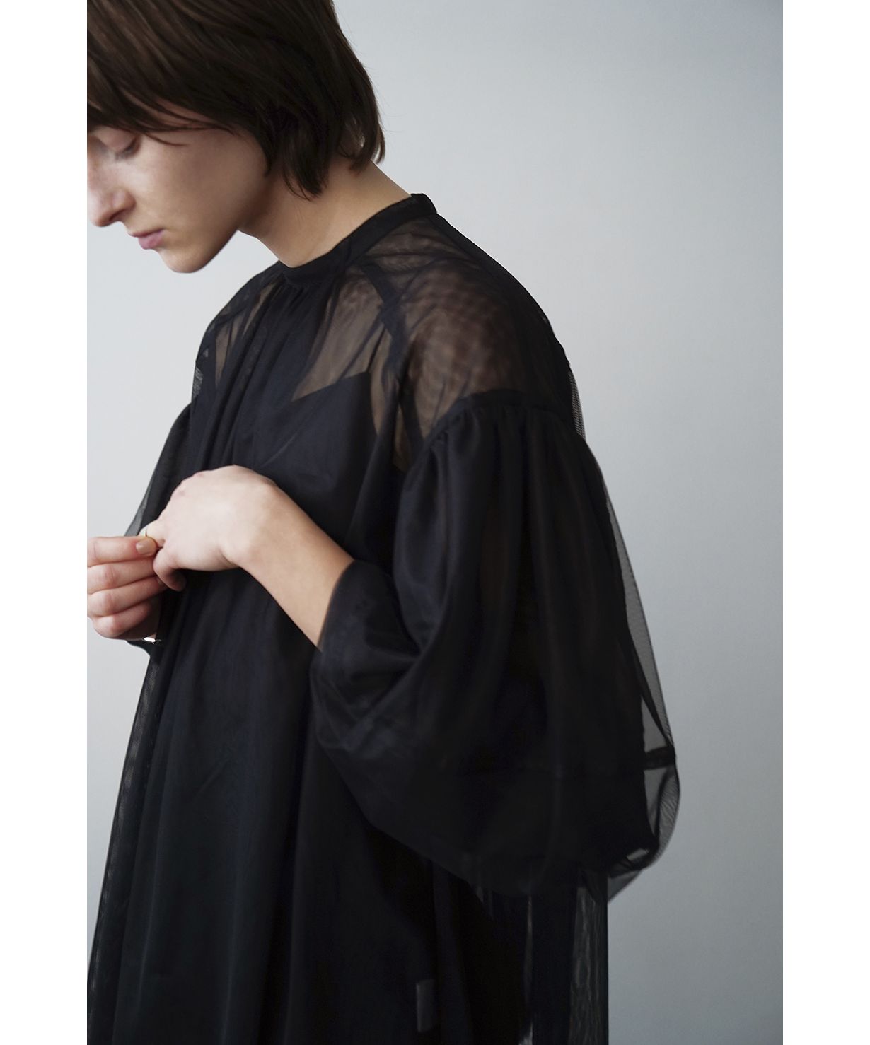 セール 40%OFF】SHEER TULLE BALLOON SLEEVE TOPS(505105018 セール 40%OFF】SHEER TULLE BALLOON SLEEVE TOPS(505105018