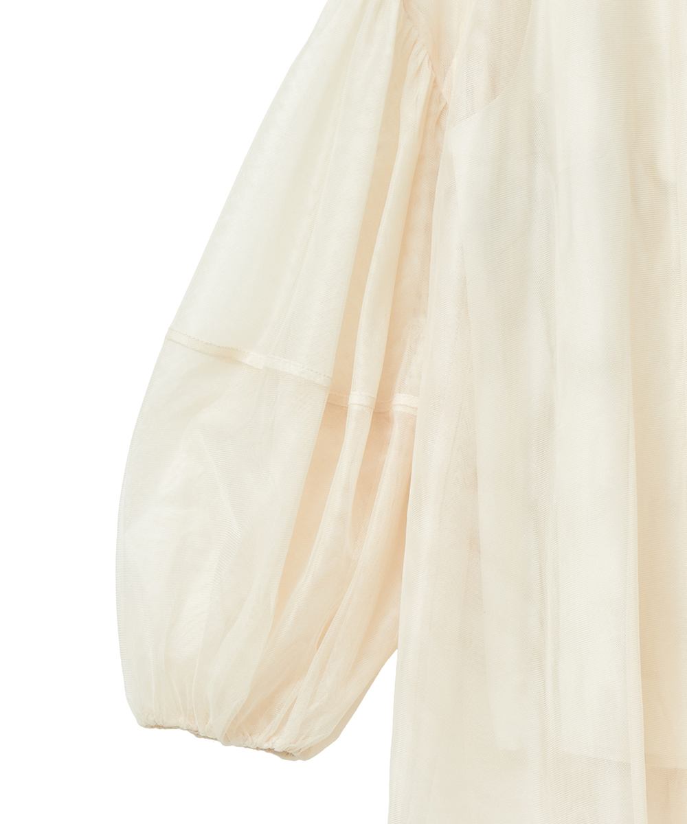 セール 40%OFF】SHEER TULLE BALLOON SLEEVE TOPS(505105018 セール 40%OFF】SHEER TULLE BALLOON SLEEVE TOPS(505105018