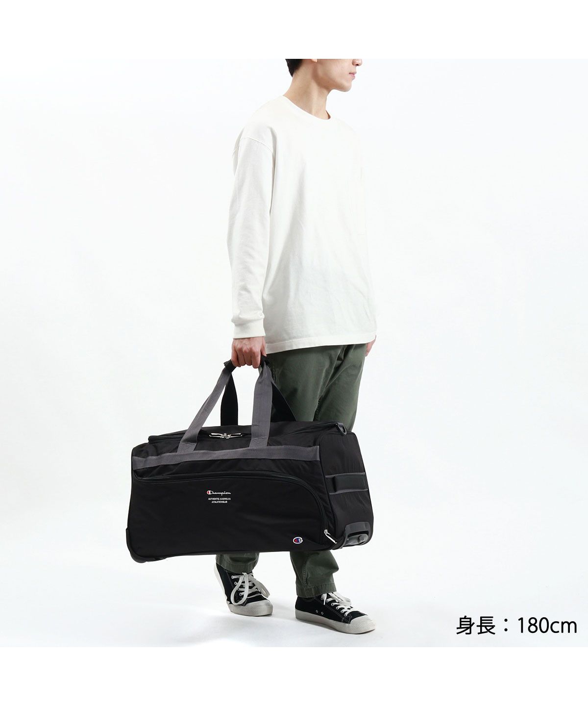 Champion ボストンバッグ ネイビー 中型　キャリータイプ Champion 公式 ボストンキャリー チャンピオン キャリーバッグ