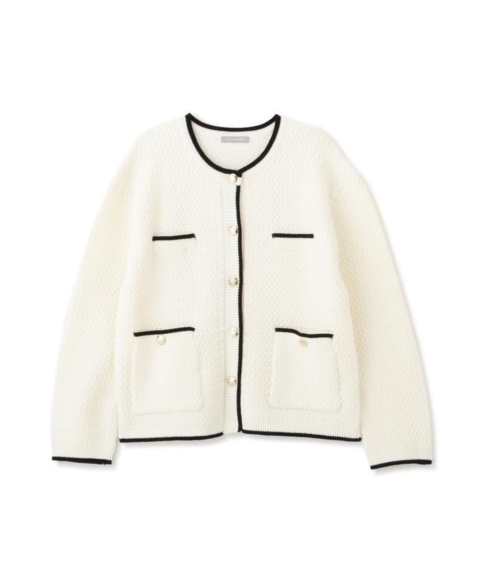 セール 60%OFF】バイカラーツイードカーデ(505100987) | ジル