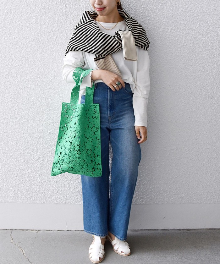 セール 30%OFF】SHIPS any: フラワー レース トートバッグ