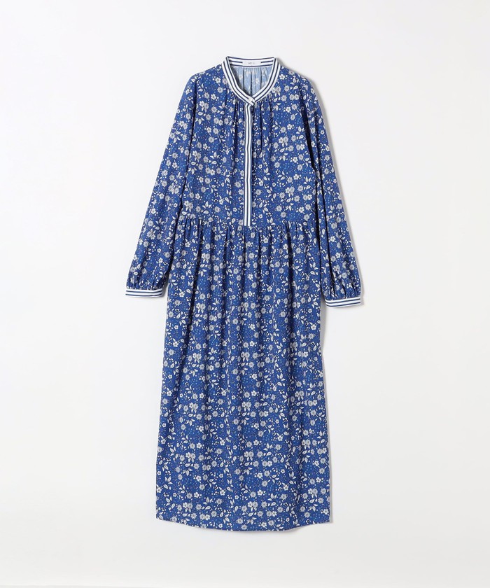【極美品】PENNY BLACK フラワープリント ストライプ シャツワンピース SHIPS any:〈洗濯機可能〉フラワー ストライプ ミックス フレア