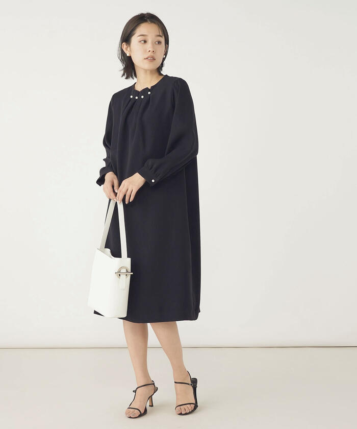 NOLLEY'S ノーリーズ 【WEB限定】パール付き2WAYシャツワンピース
