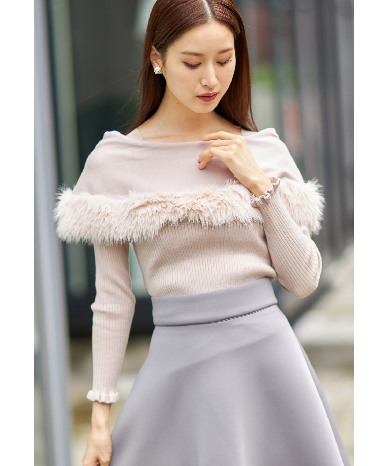 トッコクローゼット tocco closet ファー付きケープライク袖口 トッコクローゼット tocco closet ファー付きケープライク袖口