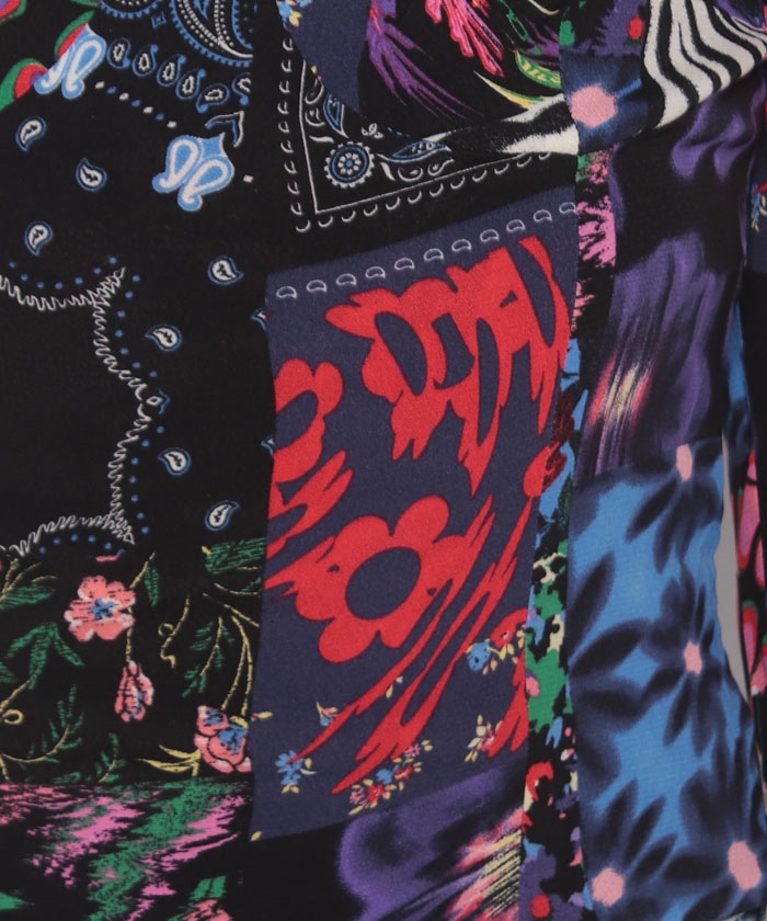 セール】デシグアル Desigual パッチワーク コルセットブラウス
