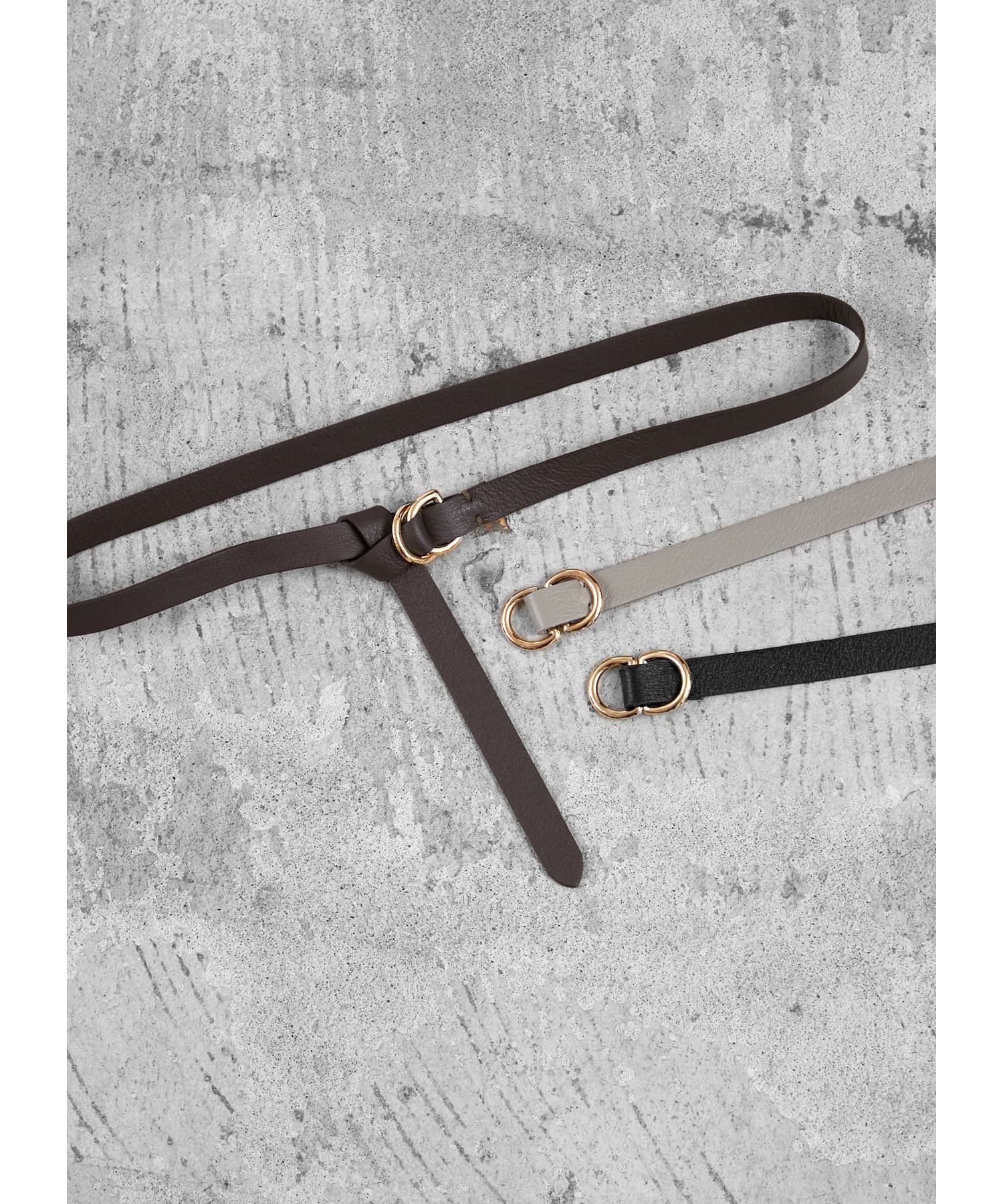 d.i.a正規品 レザー ベルト DIA ストーン装飾付き スタイルデリ STYLE DELI 結ぶロングレザーベルト20mm／GD金具