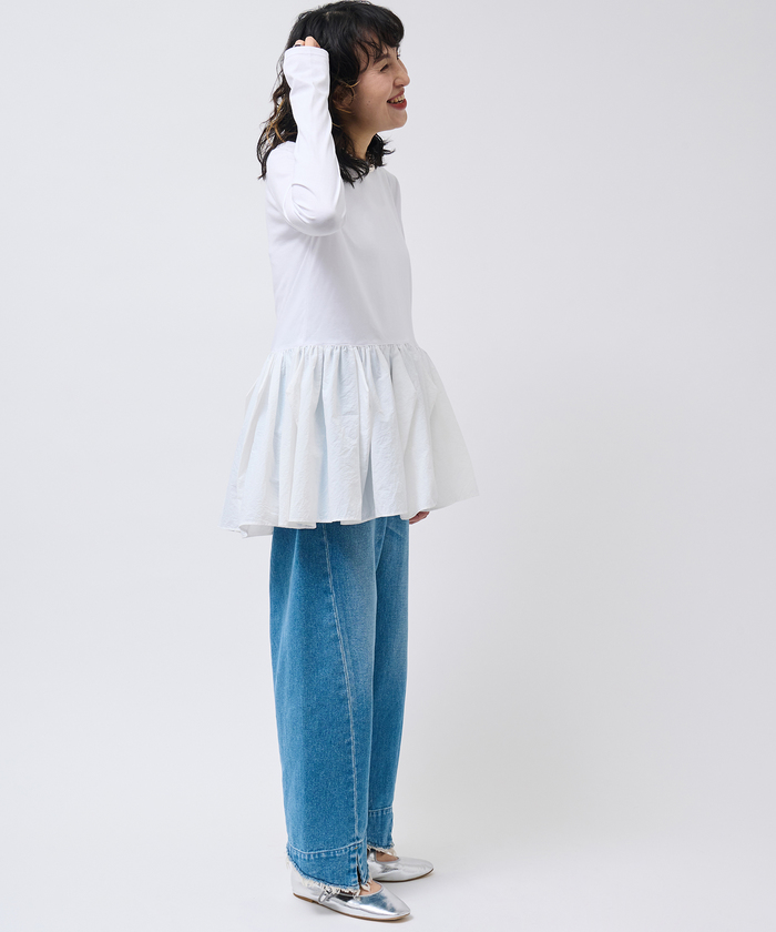 ADAM ET ROPE&#39; FEMME - RENUタフタティアードロングTEE アダムエロペ トップス ブラック 楽天市場】《逸品シリーズ》RENUタフタティアードロングTEE ADAM