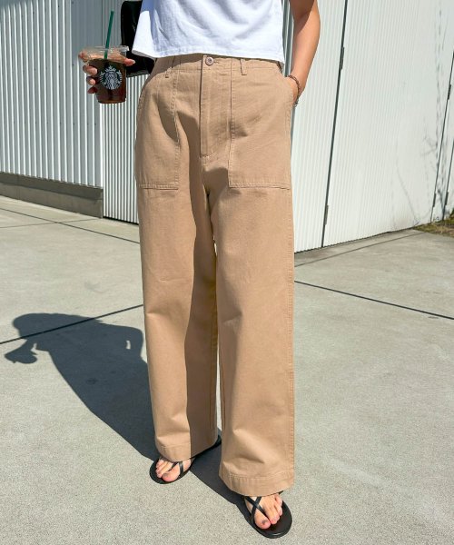 クーポン】【セール5%OFF】ワイドベイカーパンツ(505117278) アンドミー(and Me...) d fashion 早い者勝ちタイムセール!アンドミー リネン混ワイドベイカーサロペット