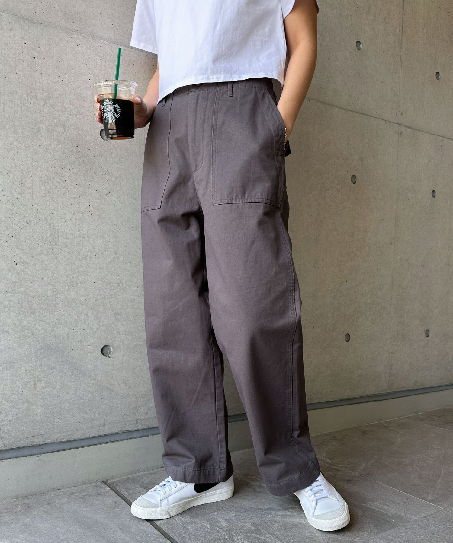 セール20%OFF】アンドミー andme ワイド ベイカー パンツ