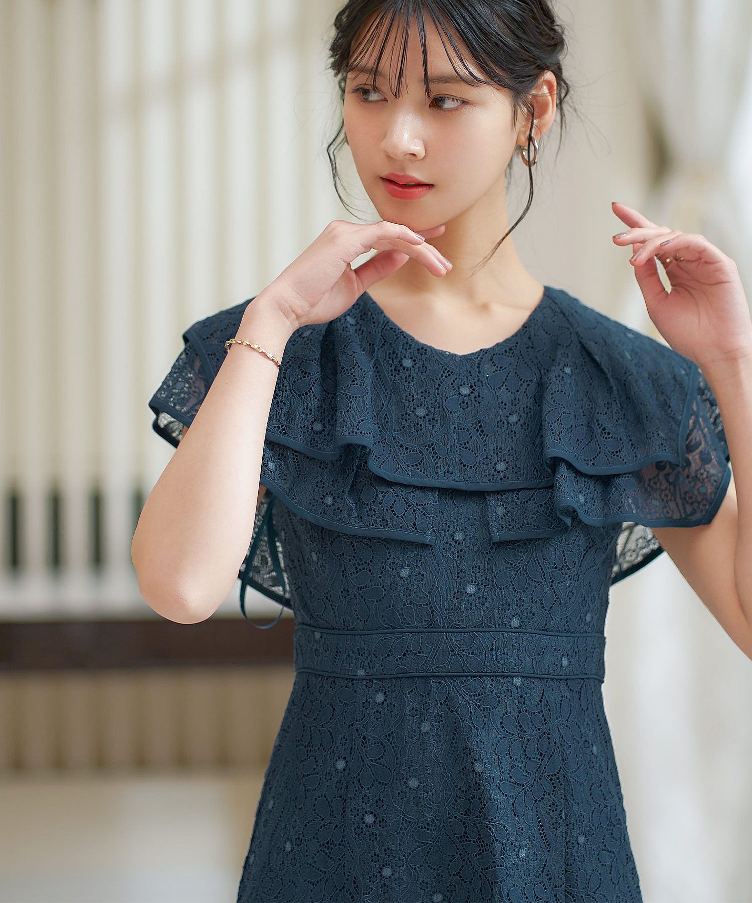 niana ニアナ 結婚式 ワンピース パーティードレス フリル袖 niana ニアナ 結婚式 ワンピース パーティードレス フリル袖