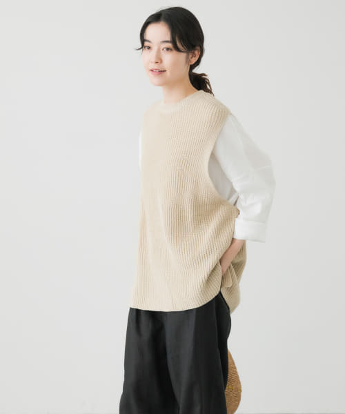 リネンコットンニットベスト(505117899) | かぐれ(KAGURE) - d fashion