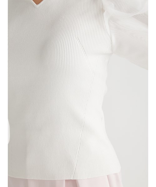 セール 50%OFF】シアースリーブニットプルオーバー(505118049 セール 50%OFF】シアースリーブニットプルオーバー(505118049