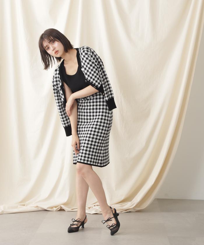 セール】チェックジャガードセットアップ WEB限定カラー：ピンク