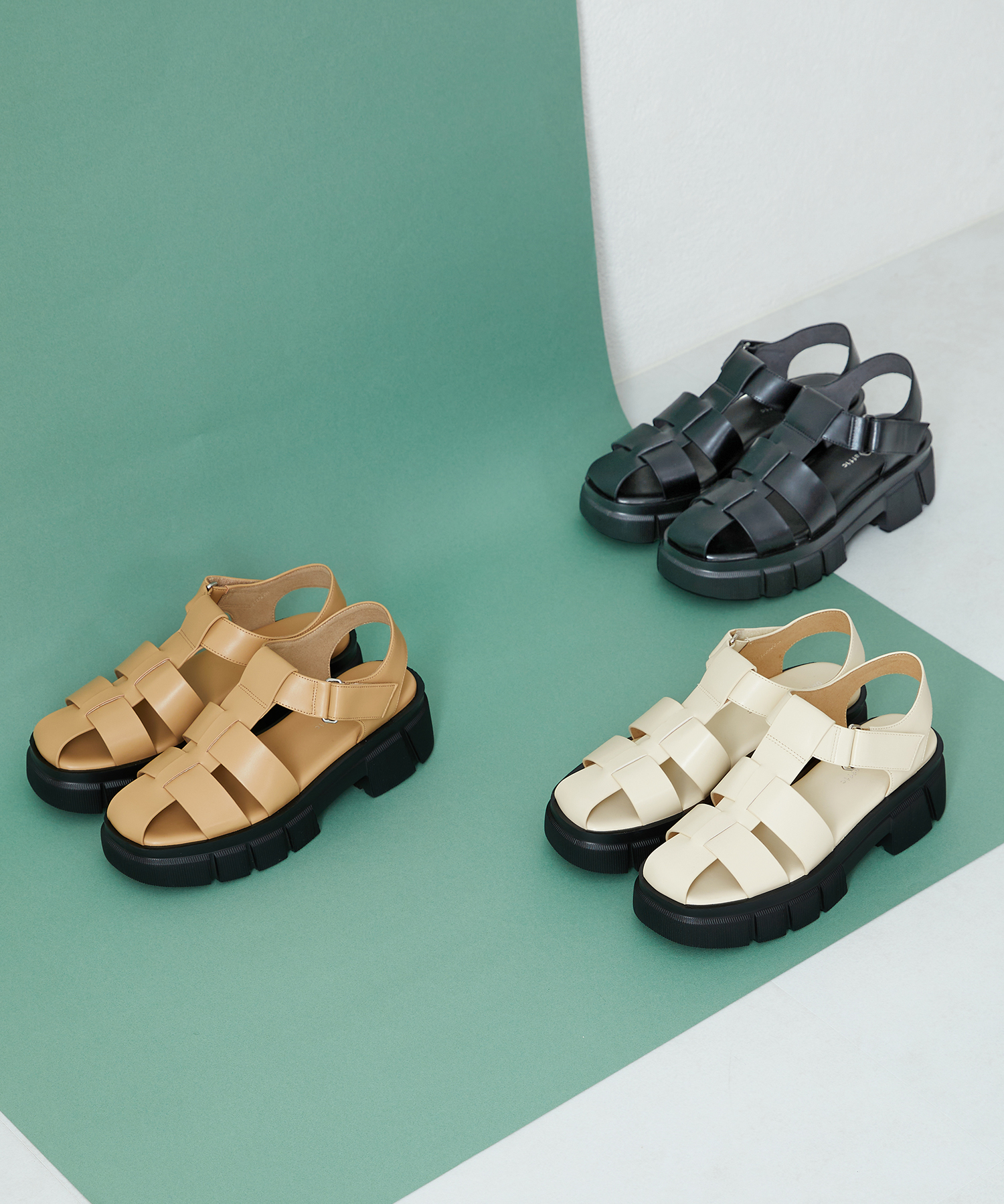 クーポン】【セール 50%OFF】厚底ワイドストラップグルカ