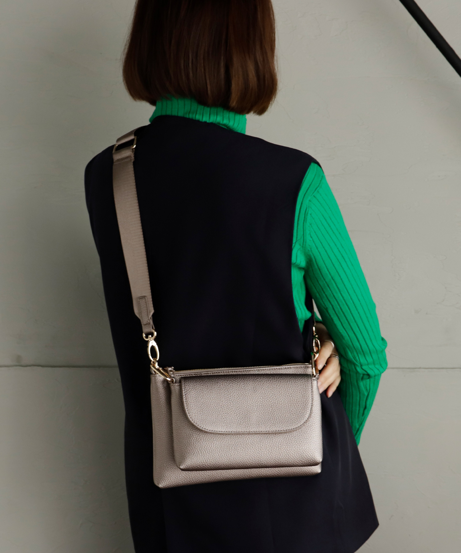 COACH ショルダーバッグ 2連 ホワイト-