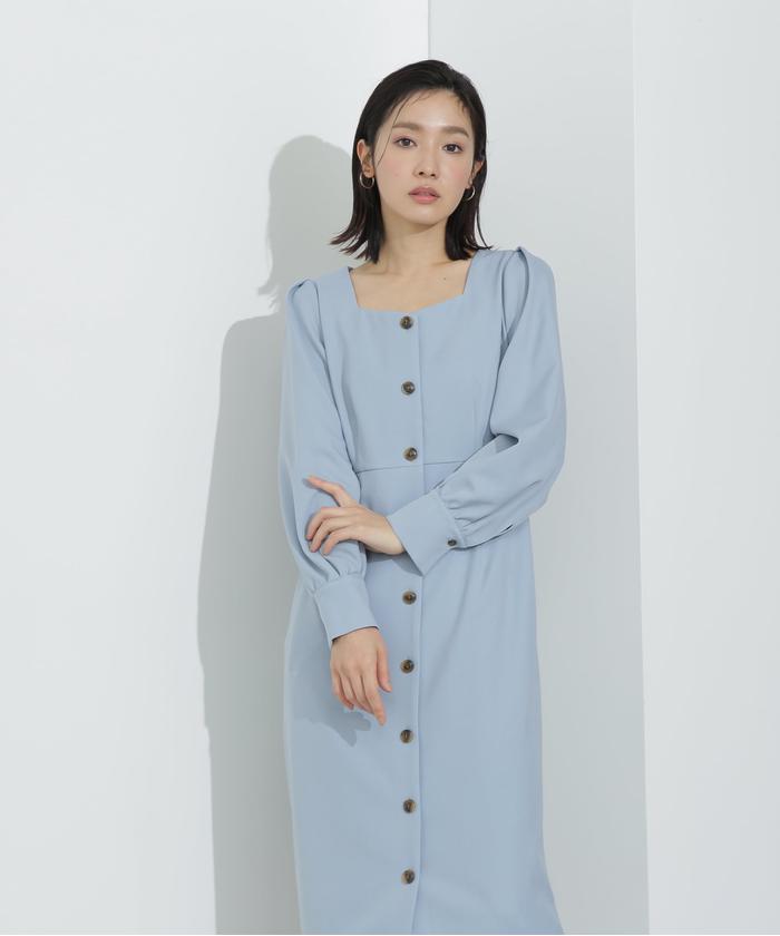 クーポン】【セール 60%OFF】フロントボタンナローワンピース