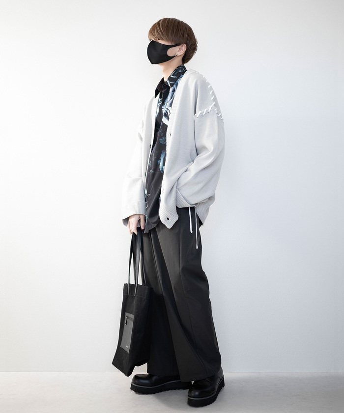 MASAKI × JUNRed】ステッチレースアップルーズカーディガン MASAKI × JUNRed】ステッチレースアップルーズカーディガン